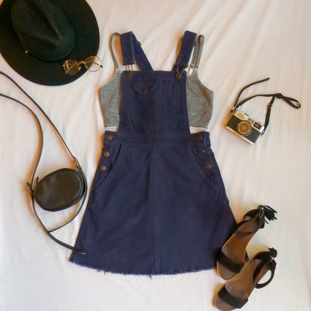 Navy overall dress